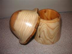 Yew mushroom box by Fred Taylor